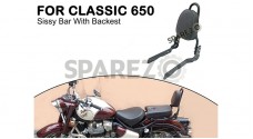 For Royal Enfield CLASSIC 650 Sissy Bar With Backrest Black - SPAREZO For Royal Enfield CLASSIC 650 Sissy Bar With Backrest Black - SPAREZO